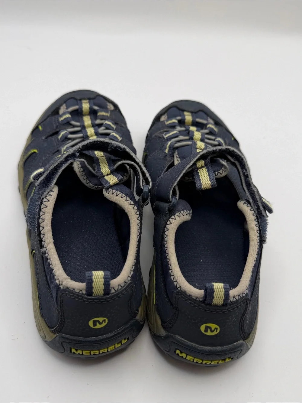 Merrell Hydro H2O Hiker Navy Lime Closed-Toe Sport Sandals Kids Size 2M Gorpcore